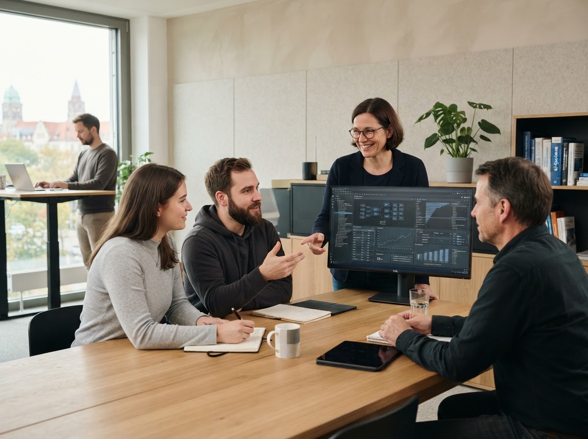 CrynovaltiqAi Team bei der Auswertung von Marktdaten